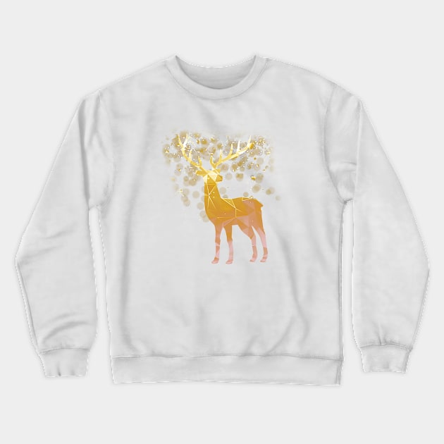 Golden deer Crewneck Sweatshirt by awdio